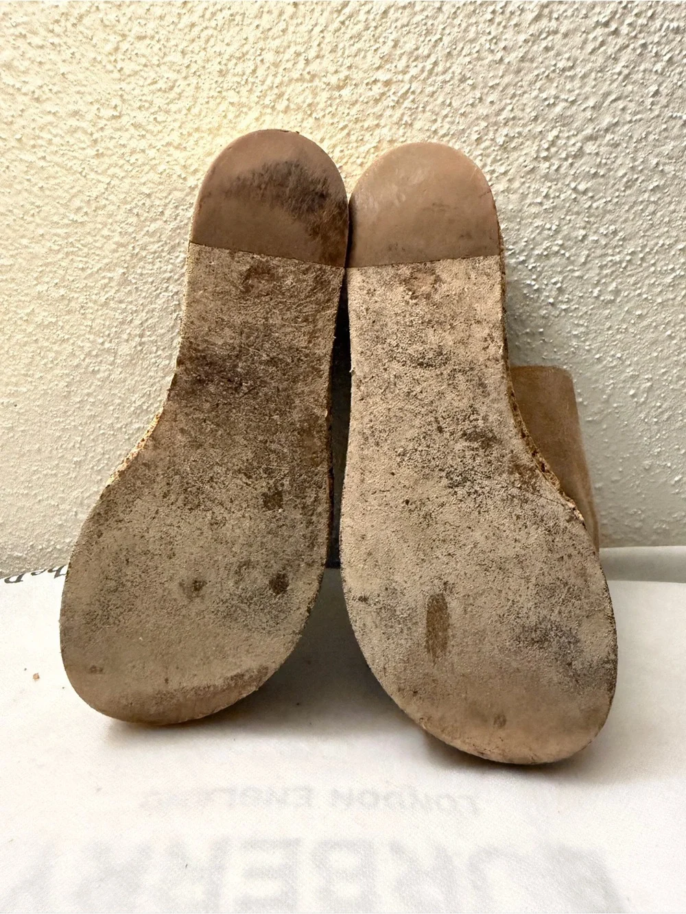 Chloé Taupe Suede Espadrille Slide Sandals, pre-owned, SZ7, gently used